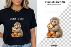 Team Punch Monkey Design | Monkey Hugging Plush Toy Product Image 1