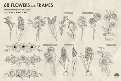 Flower Garden Line Art Collection Svg Png Eps Product Image 5