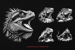 10 Bundle Dark Art Lizard Reptils Scary Gothic Horror Animal Product Image 4