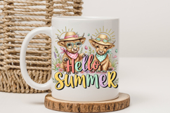 Hello Summer Highland Cow PNG, Summer Sublimation Design Product Image 3