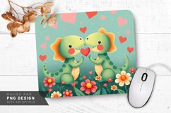 Dinosaur Love Scene Mouse Pad PNG Design Product Image 1