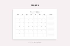 2026 Monthly Planner, Landscape, Printable, A4/Letter Size Product Image 3