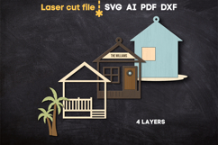 Beach House Ornament SVG laser cut file for Glowforge Product Image 3