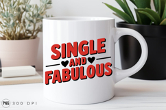 Single And Fabulous Red 3D Text Graphic Sublimation PNG Product Image 3