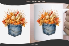 Autumn denim pocket png design for T-shirts Product Image 3