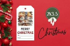 Winter Gift Tag Printable, Cartoon Christmas Rabbit Gift Tag Product Image 3