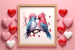 Breeds of Valentine Kissing Birds, Valentine's Day Clipart Product Image 3