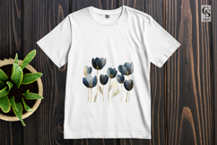 Black Gold Wildflower Watercolor Clipart Sublimation PNG Product Image 2