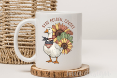 Patriotic Goose PNG Stay Golden Goosey Sunflower Sublimation Product Image 3