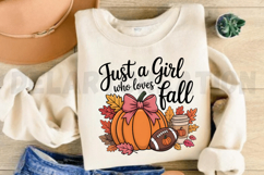 Just a Girl Who Loves Fall PNG, Autumn Png Design Product Image 3