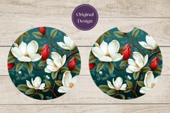 Flowers Car Coasters Designs, Magnolia Sublimation Design Product Image 3