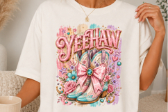 Yeehaw Cowgirl Boots Floral Western Sublimation SVG Product Image 1