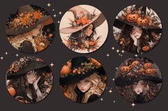 Halloween Round Sublimation Design, Halloween Witch PNG Product Image 3