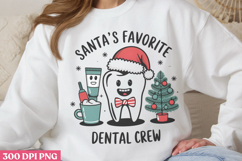 Santa&#039;s Favorite Dental Crew PNG, Dental Sublimation PNG Product Image 3