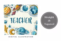 School Teacher Tumbler Wrap, Science Tumbler Sublimation PNG Product Image 3