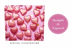 3D Pink Hearts Tumbler Design, Valentine's Day Tumbler PNG Product Image 3