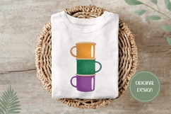 Hand Drawn Teacups Illustration, Cartoon Triple Cup PNG Product Image 3