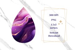 Purple Teardrop Earrings Design, Abstract Earring PNG Product Image 3
