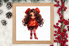 Cute Christmas Little Girl Sublimation Clipart Product Image 3