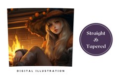 Witch Tumbler Wrap Design, Halloween Sublimation Design PNG Product Image 3