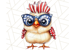 Patriotic Chicken Clipart Png, Funny 4th of July PNG Graphic Product Image 3