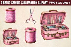 Retro Sewing Sublimation Clipart PNG Product Image 1