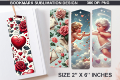 Hearts Bookmarks Sublimation - Valentine Holly Berries PNG Product Image 1
