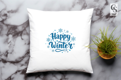 Happy Winter Blue Text Clipart Sublimation PNG Product Image 3