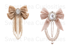 Cameo, Pearls, Ephemera, PNG, Junk Journal, clipart Product Image 3