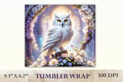 Sublimation Tumbler Wrap 3D White Owl / Png file Product Image 2
