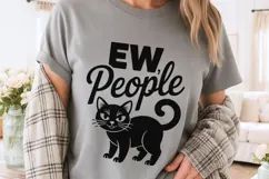 Ew People Cat Svg, Funny Sarcastic Cat Svg, Introvert Svg. Product Image 4