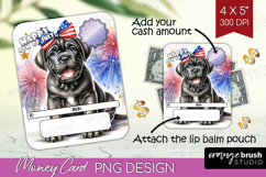 Cane Corso Dog Money Card PNG 4th of July Money Card Holder Product Image 1
