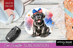 Cane Corso Dog Car Coaster Patriotic Dog Coaster PNG Product Image 1