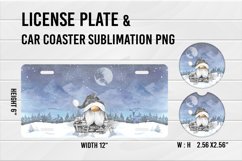 Gnome Christmas License Plate Car Coaster Sublimation Product Image 1