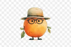 Cartoon Fruits Orange Watercolor Sublimation Product Image 3