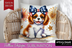 Cavalier King Charles Spaniel Dog Pillow Sublimation Dog PNG Product Image 1