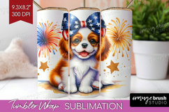 Cavalier King Charles Spaniel Dog Tumbler Wrap Patriotic Dog Product Image 1