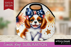 Cavalier King Charles Spaniel Dog Lunch Bag Patriotic Dog Product Image 1