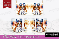 Cavalier King Charles Spaniel Dog Mug Wrap Patriotic Dog Mug Product Image 1