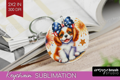 Cavalier King Charles Spaniel Dog Keychain PNG Patriotic Dog Product Image 1
