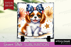 Cavalier King Charles Spaniel Dog Slate PNG Patriotic Dog Product Image 1