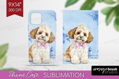 Cavapoo Dog Phone Case PNG Floral Dog Case PNG Sublimation Product Image 1