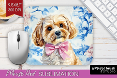Cavapoo Dog Mouse Pad Sublimation Floral Dog Mousepad PNG Product Image 1