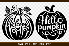 Hello Pumpkin SVG, Fall Sign SVG, Thanksgiving SVG, Autumn Product Image 3
