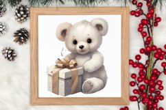 Cute Silver Christmas Watercolor Clipart, Christmas SVG Product Image 3