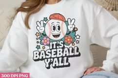 It's baseball y'all PNG,Retro Baseball Png Product Image 1