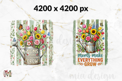 Moms Make Everything Grow PNG, Floral Mom Sublimation Product Image 2