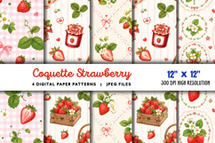 Coquette Strawberry Daisy Pattern JPG Product Image 1
