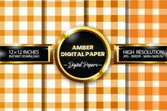 Amber Gingham Digital Papers - 04 Variations Product Image 1