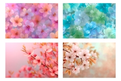Pink Flowers Cosmetic Bag, Floral Cosmetic Bag Print Product Image 3